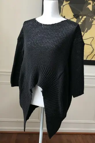 Boheme Sweater Shark Bite Hem Size 2 Black