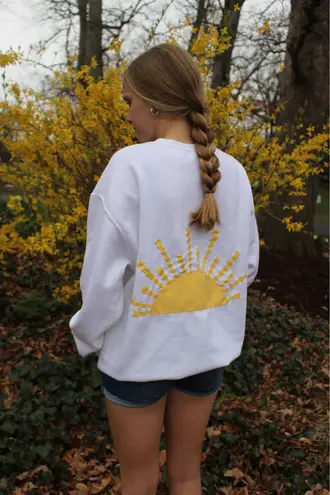 sun patchwork crewneck White Size M