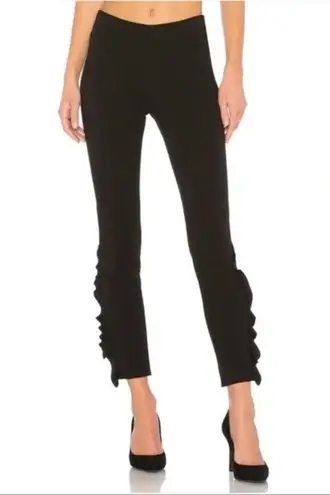 IRO Fholan Women's Black Slim Fit Ponte Stretch Dress Ruffled Pants