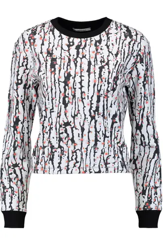 Carven cropped printed stretch-neoprene pullover sweatshirt size S small