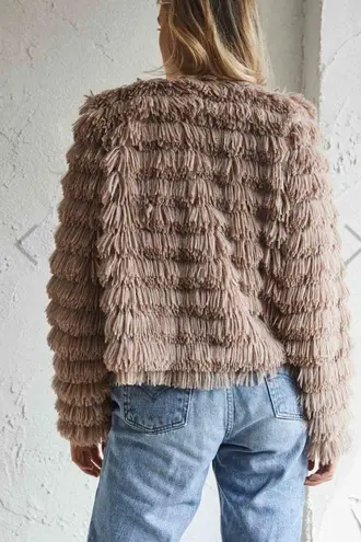 Main Strip faux fur jacket