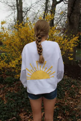 sun patchwork crewneck White Size M
