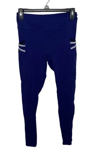 Fabletics  Navy Blue Side Pockets High Waist Full Length Leggings. Size Small