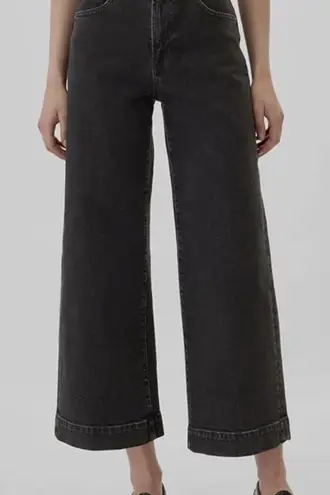 Gap  High Rise Wide Leg Crop Jeans Womens 18/34R Black Baggy Boho Stretch New NWT