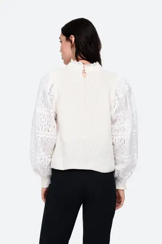 Sea New York - Iris Sweater Eyelet Statement Sleeves Wool Quite Luxury Classic
