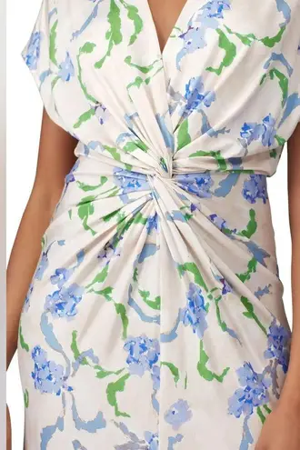 Prabal Gurung Brushstroke Floral Twist Midi Dress Purple Size 6