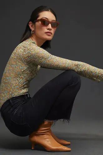 MOTHER Denim MOTHER The Hustler Ankle Fray Jeans Size 31 Encounters Night Wash