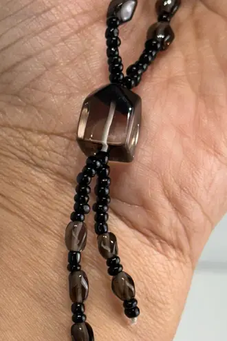 artisan Handmade Elegant Black Onyx and smoky quartz gemstone Necklace