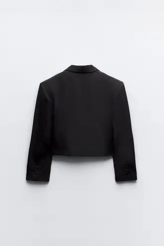 ZARA blazer cropped satin elements oversize casual suit jacket