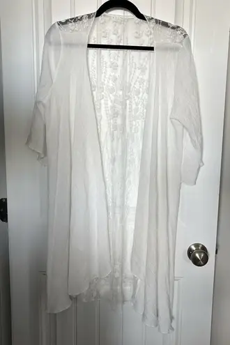 Elegant Sheer White Kimono Size L