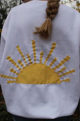 sun patchwork crewneck White Size M