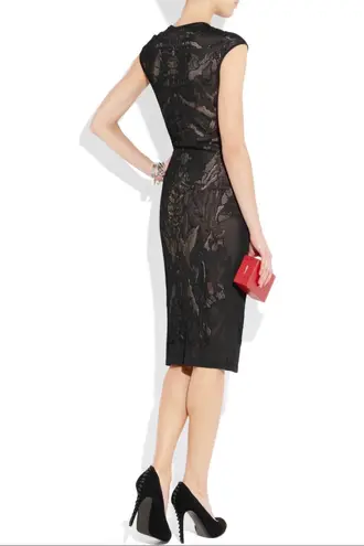 Alexander McQueen knotted leather-trimmed black suede pumps IT 36 US 6