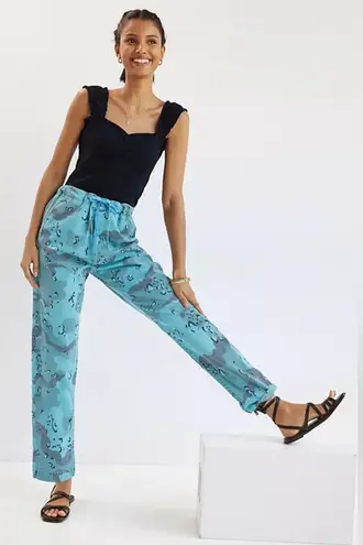 MOTHER Denim The Catch All Paperbag Pants Horizon Blue Mushroom Mayhem Size 27