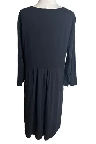 Garnet Hill  long sleeve knit dress navy Sz XL