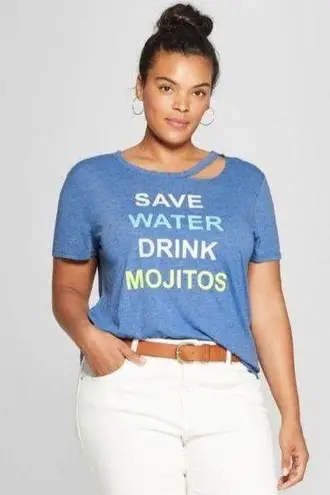 Modern Lux Top Womens Size Small Blue Distressed Short Sleeve