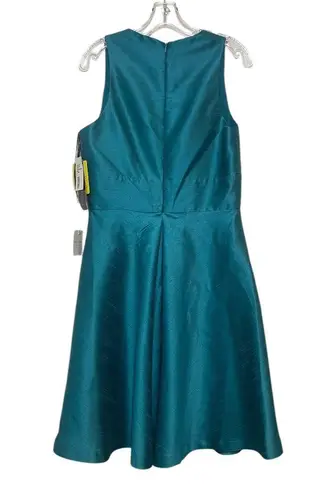 Alfred Sung NWT Niagara Teal Blue Peacock Sample Cocktail Dress Taffeta New