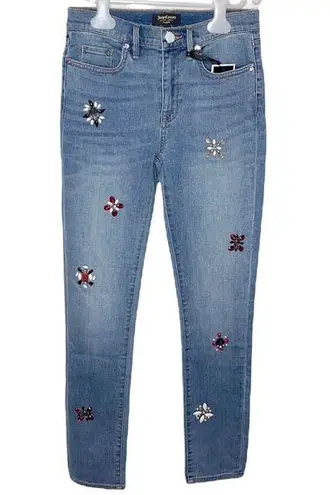 Juicy Couture  Black label Flower Power embellished skinny jeans size 26