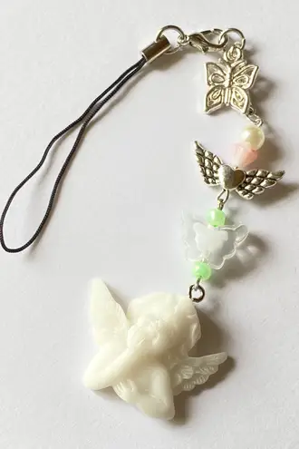 Handmade aesthetic Kawaii fairy vintage goth angel/ cherub phone strap/bag charm/keychain/display👼❤️