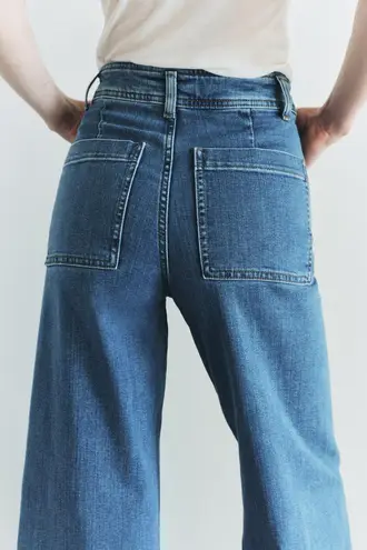 ZARA ZW COLLECTION HIGH WAIST MARINE STRAIGHT JEANS