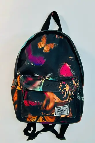 Herschel Supply Company Hershel Classic Mini Backpack Butterfly Pattern, Black w/Multicolor Butterflies - Image 1