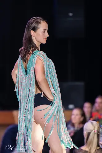 Original GoodVibeGoda Macramé Poncho Blue