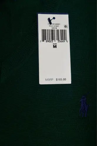 Polo Marino Wool Dark Green V Neck Sweater