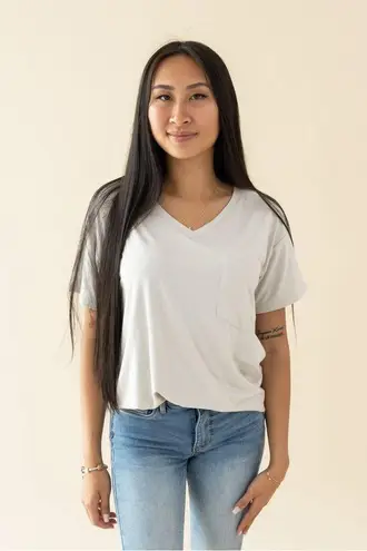 Kyte Baby Adult Womens Bamboo Relaxed Fit V Neck Basic Tshirt Size Small FLAWD