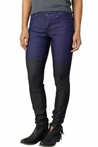 prAna Jett Pant Indigo Low Rise Fitted Ombre Jeans, Size 4/27