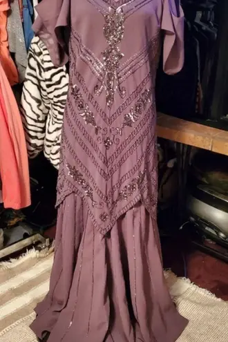 Bridesmaid Prom Gala Formal Vintage 50’s Dress Purple Size L