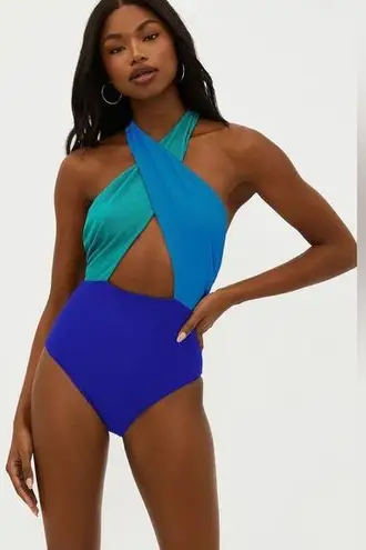 Beach Riot NWOT  Jessica One Piece
Caribbean Sea Colorblock LARGE