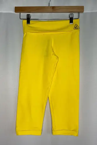 Up Vibe Brazil yellow foldover capri leggings one size fits all NEW without tags