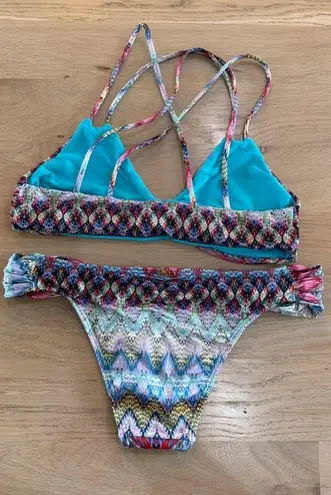 PilyQ reversible bikini set multicolor size small