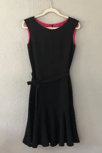 K Petite Black Dress with Bottom Ruffles