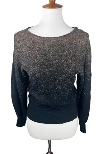 NWT APRICOT Women's Black Glitter Ombre Sparkle Knit Sweater Size S