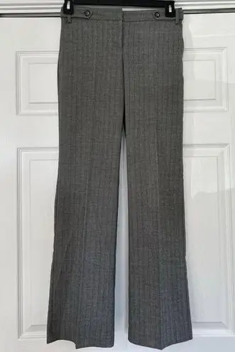 Van Heusen Studio Women’s Mid-rise Pants Gray Striped Stretch Wide Leg Size 2R