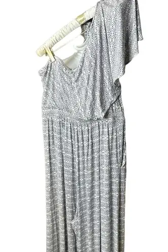 Maeve Jamie Printed One Shoulder Wide Leg Jumpsuit Size X-Small