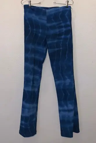 Lina Ge Fashion Vintage Blue tie-dye Corduroy Pant Suit Blazer Pants Flare
