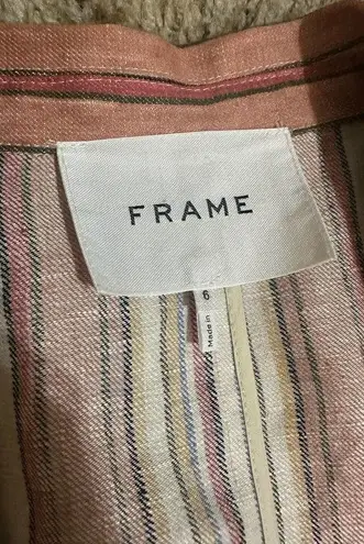 Frame  linen striped blazer size 6