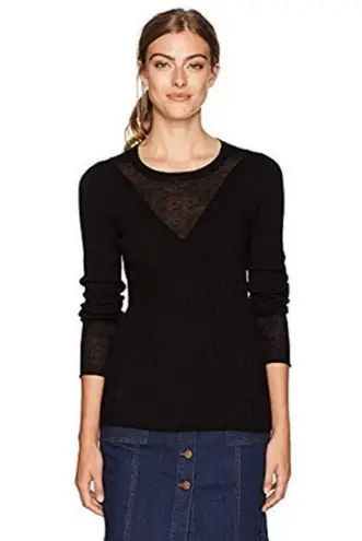 BCBGMAXAZRIA 💕💕 Reeve Sheer Jersey Top ~ Black