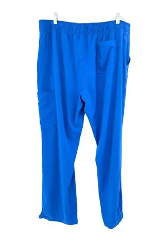 Urbane XL Womens Blue Straight Leg Cargo Uniform Scrubs Bottoms