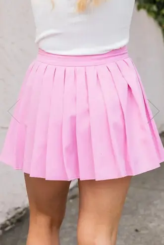 Pink Lily Pink Pleated Skirt