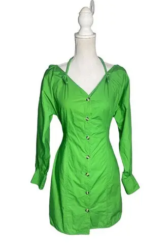 Nanushka Alyssa Mini Dress Green Womens Size XS