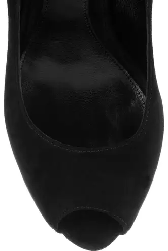 Alexander McQueen knotted leather-trimmed black suede pumps IT 36 US 6