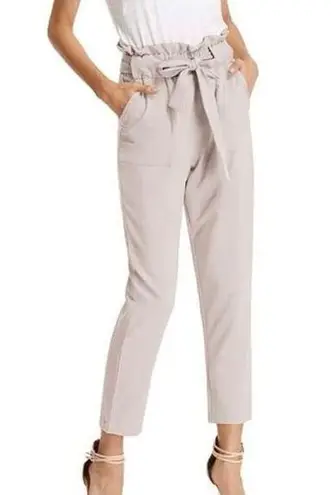 Grace Karin Womens Size XL Blush Paperbag Waist Pants Tie Belt Office Workwear