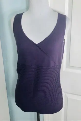 Willi Smith Solid Purple Ribbed Sleeveless Knit Tank Top Size Small