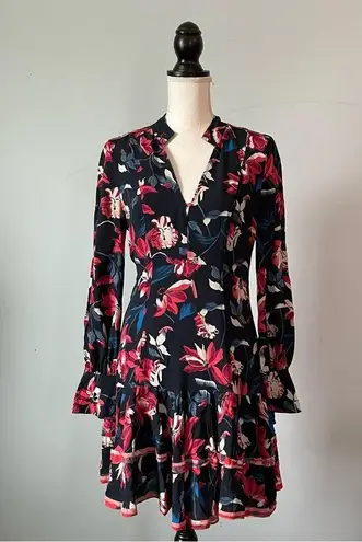 Tanya Taylor  | 100% Silk Floral Poppy Tulip Print Dress Sz 4