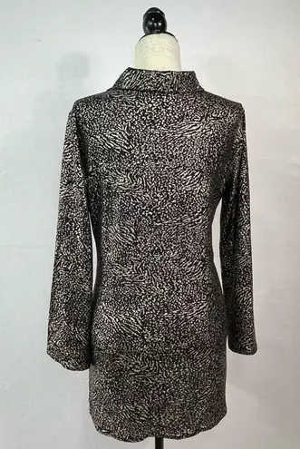 Misha Collection MISHCA Leopard Metallic Tie Front Top Size M