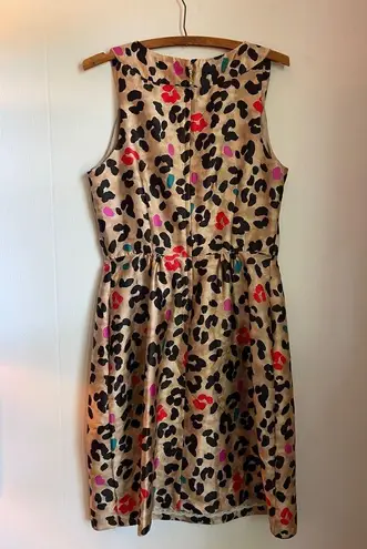 Kate Spade New York Bette Bow Leopard Silk Cocktail Dress Size 6 Pockets Barbie