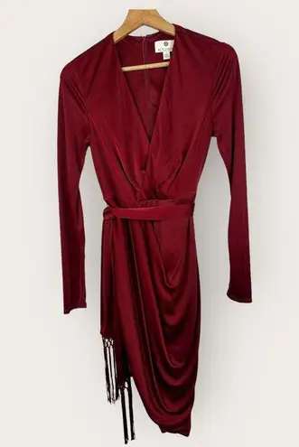 Altuzarra Target Womens size 2 Red Satin Wrap Dress W/ Scarf