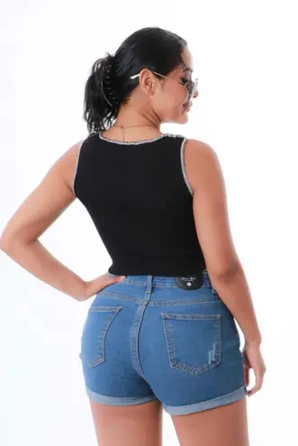 Brand New Black Peekaboo Top Size M